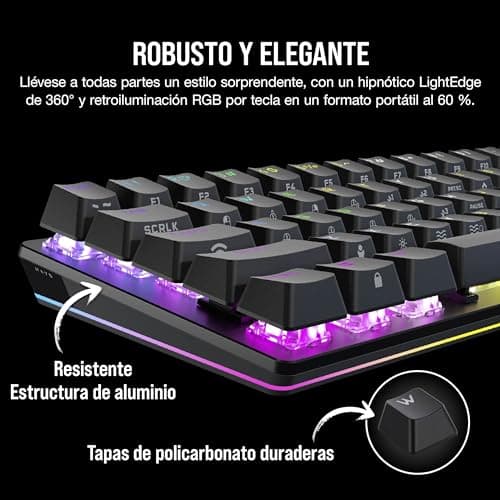 Corsair K70 PRO MINI RGB Wireless/Wired/Bluetooth Cherry MX Red Mechanical Gaming Keyboard image