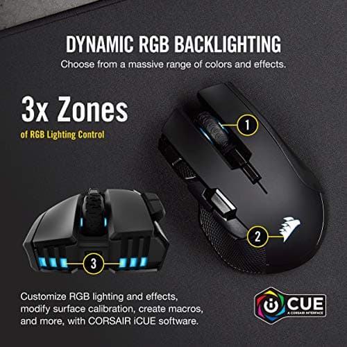 Corsair IRONCLAW RGB WIRELESS Wireless Gaming Mouse - Black image