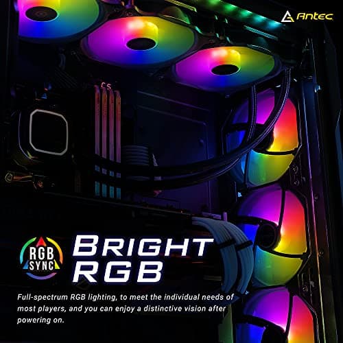 Antec 120mm RGB Case fan, RGB High Performance PC Fan, 4-pin RGB, F12 Series, 3 Packs image
