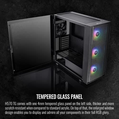 Thermaltake H570 ATX Mid Tower Black Tempered Glass ARGB image