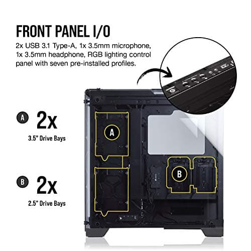 Corsair Crystal Series 570X RGB CC-9011098-WW Steel / Tempered Glass ATX Mid Tower Case image