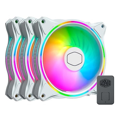 Cooler Master MasterFan MF Halo 120mm Addressable RGB PWM 47.2 CFM White 3-Pack image