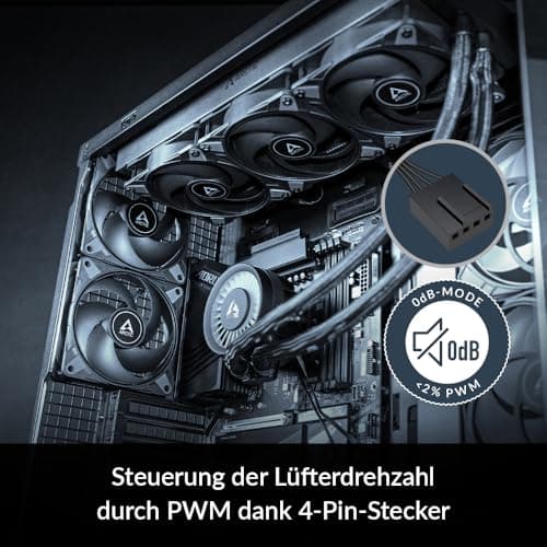 ARCTIC P12 Max 120mm Black PWM 81.04 CFM 5-Pack image