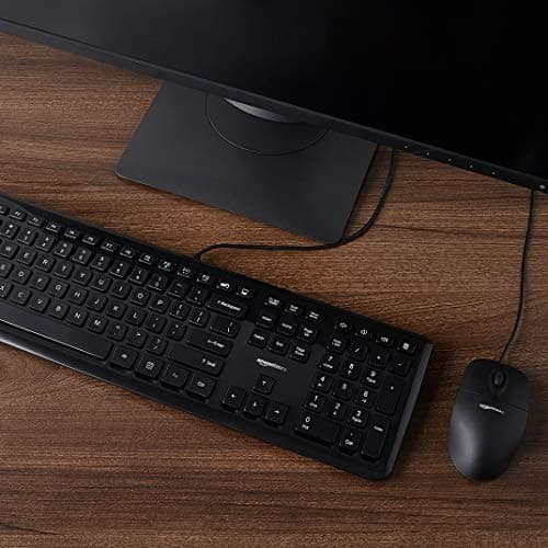 AmazonBasics USB Wired Computer Keyboard and Wired Mouse Bundle Pack image