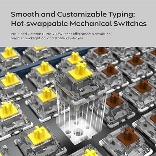 Montech MK75FB RGB Bluetooth/Wireless/Wired Mini Gateron G Pro 3.0 Brown Mechanical Keyboard image