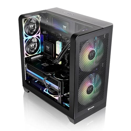 Thermaltake View 390 Air ATX Mid Tower Black with Tempered Glass Side Panel and USB 3.2 Gen 2 Type-C USB 3.2 Gen 1 Type-A image
