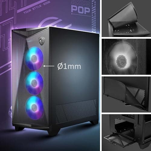 MSI MPG GUNGNIR 300R AIRFLOW ATX Mid Tower Black with Tempered Glass Side Panel and USB 3.2 Gen 2x2 Type-C, USB 3.2 Gen 1 Type-A image