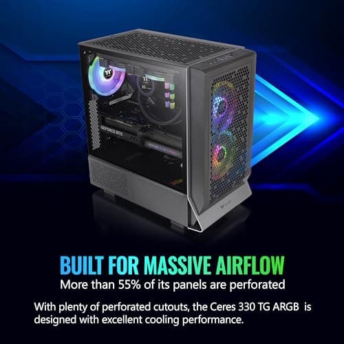 Thermaltake Ceres 330 ARGB ATX Mid Tower Black with Tempered Glass Side Panel image