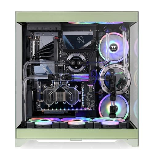 Thermaltake CTE E550 ATX Mid Tower Green / Black Tempered Glass Side Panel image
