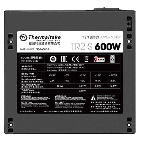 Thermaltake TR2 S Black 600W Non-Modular 80+ Certified image