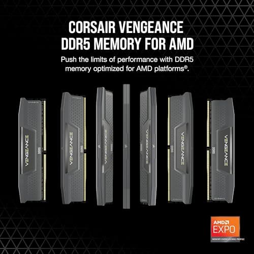 Corsair Vengeance 64GB (2 x 32GB) DDR5-6000 PC5-48000 CL30 Dual Channel Desktop Memory Kit CMK64GX5M2B6000C30 image