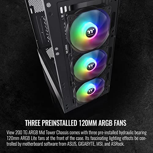 Thermaltake View 200 TG ARGB ATX Mid Tower Black Tempered Glass image