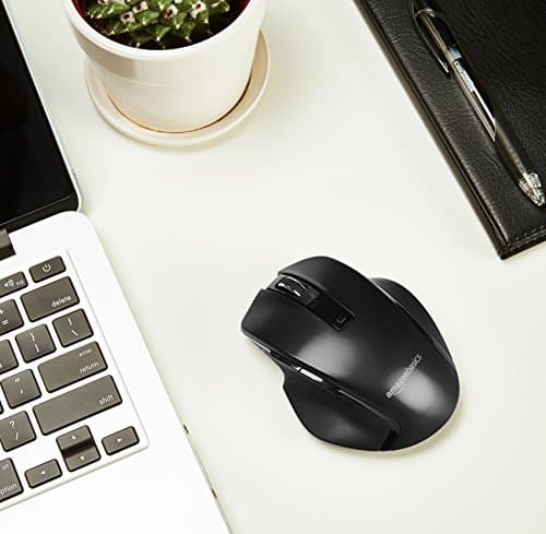 AmazonBasics Compact Ergonomic Wireless PC Mouse with Fast Scrolling - Black image