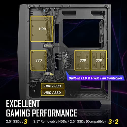 Antec Dark League DF800 FLUX ATX Mid Tower Black with Tempered Glass Side Panel and USB 3.2 Gen 1 Type-A image