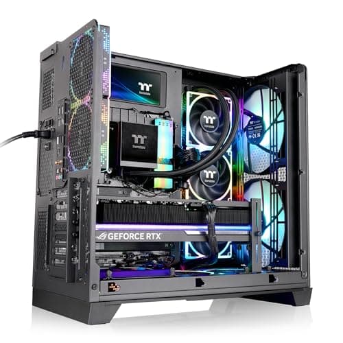 Thermaltake View 390 Air ATX Mid Tower Black with Tempered Glass Side Panel and USB 3.2 Gen 2 Type-C USB 3.2 Gen 1 Type-A image