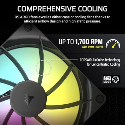 Corsair RS140 140mm Black ARGB PWM 95.5 CFM 2-Pack image