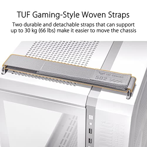 Asus TUF Gaming GT502 ATX Mid Tower White Tempered Glass Side Panel image