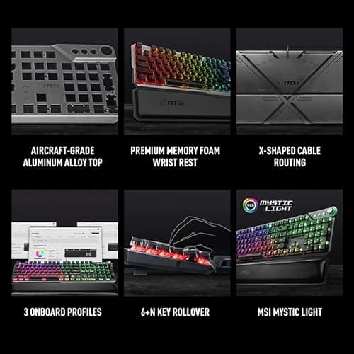 MSI VIGOR GK71 Sonic Blue RGB Wired Gaming Keyboard image