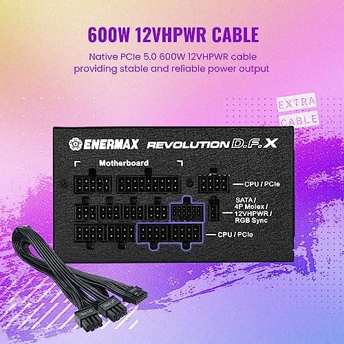 Enermax Revolution D.F. X Black ATX 1050W Fully Modular 80+ Gold Certified image