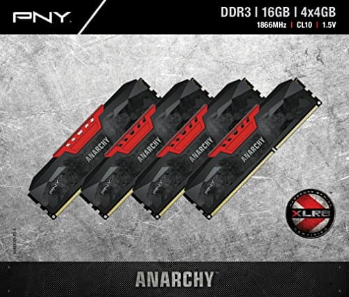 PNY Anarchy Black / Red DDR3-1866 CL10 16GB (4x4GB) image