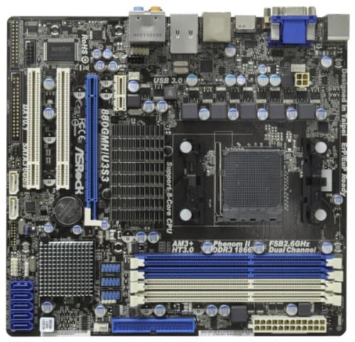 ASRock AMD 880G 880GMH/U3S3 AM3+ DDR3 Micro ATX image