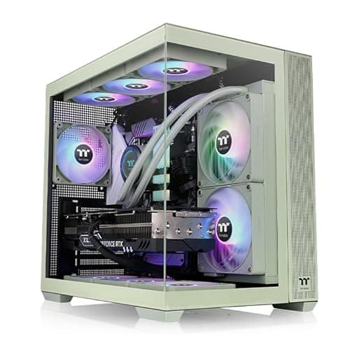 Thermaltake View 380 ARGB ATX Mid Tower Green Tinted Tempered Glass Side Panel image