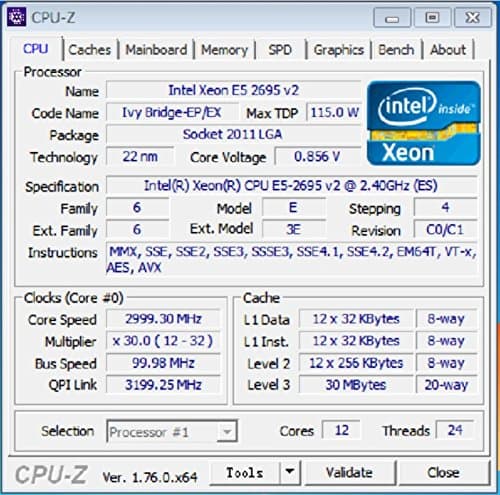 Intel Xeon E5 2695 V2 2.4 GHz 12-Core LGA2011 image