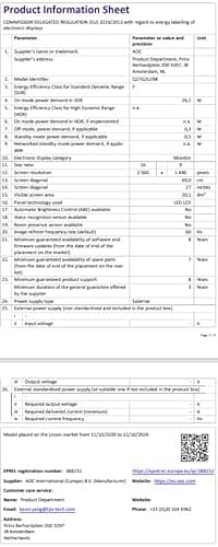 AOC Q27G2U/BK 27" 1440p 144Hz VA Monitor image