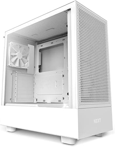 NZXT H5 Flow (2022) ATX Mid Tower White with Tempered Glass Side Panel and USB 3.2 Gen 2x2 Type-C / USB 3.2 Gen 1 Type-A image