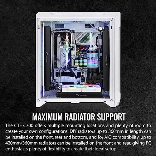 Thermaltake CTE C700 Air ATX Mid Tower White with Tempered Glass Side Panel and USB 3.2 Gen 2 Type-C, USB 3.2 Gen 1 Type-A image
