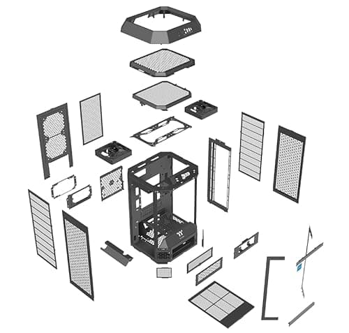 Thermaltake The Tower 250 Mini-ITX Tower Black with Tempered Glass Side Panel and USB 3.2 Gen 2 Type-C USB 3.2 Gen 1 Type-A image