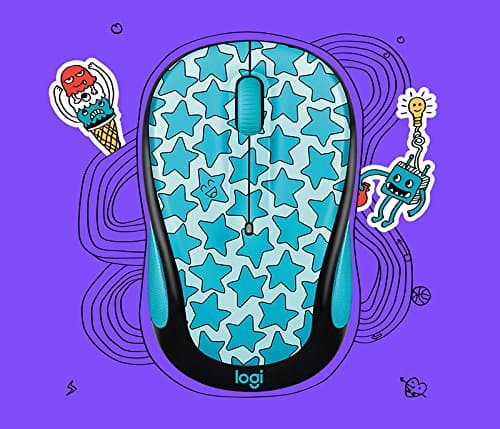 Logitech Doodle Collection M325c - Mouse - optical - 5 buttons - wireless - 2.4 GHz - USB wireless receiver - Twinkle Teal image