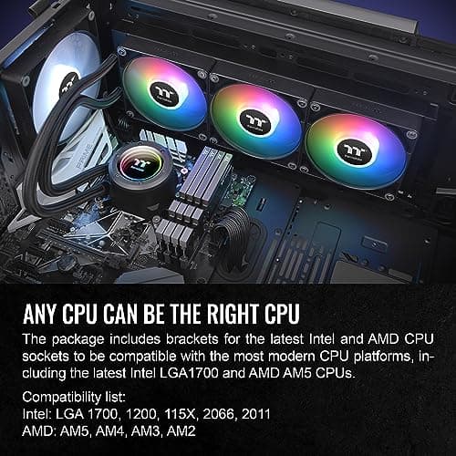 Thermaltake TH360 V2 ARGB Sync 57.05 CFM Water 360mm Black image