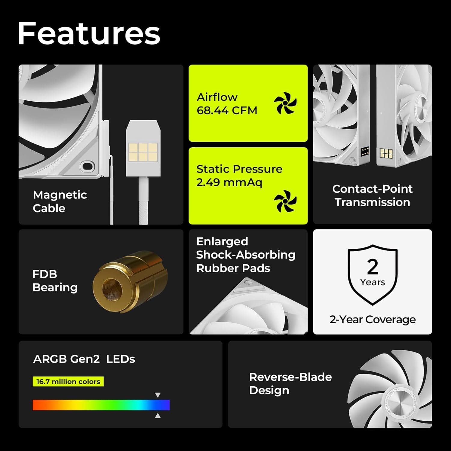 TRYX ROTA SL 120mm White Reverse Addressable image
