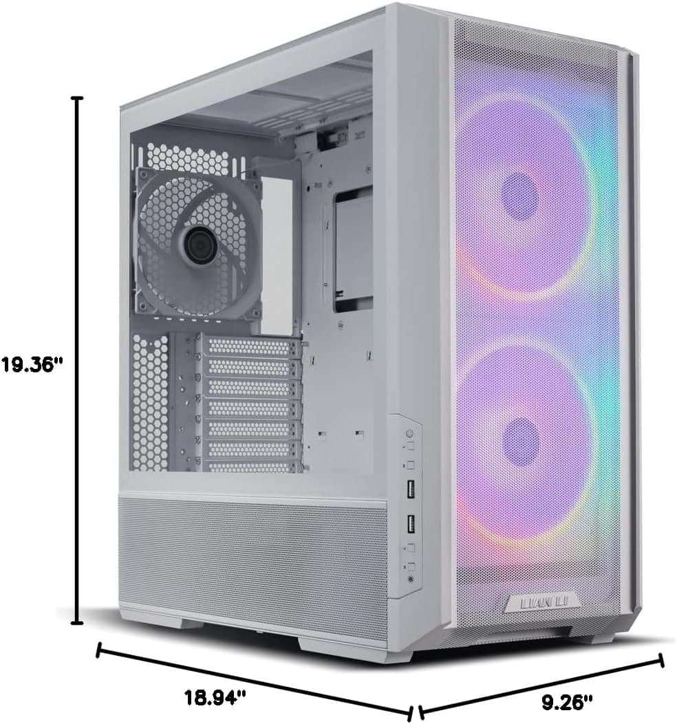 Lian Li LANCOOL 216 EATX Mid Tower White Tempered Glass RGB w/Controller image