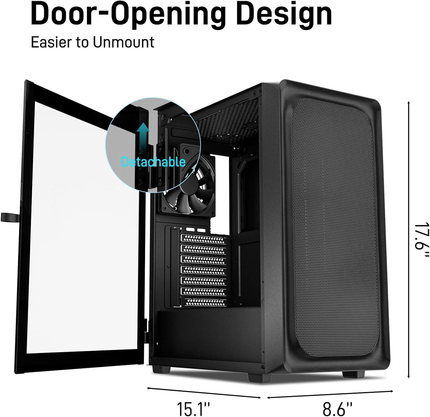 DARKROCK EC2 ATX Mid Tower Black with Tempered Glass Side Panel and USB 3.2 Gen 2 Type-C / USB 3.2 Gen 1 Type-A image