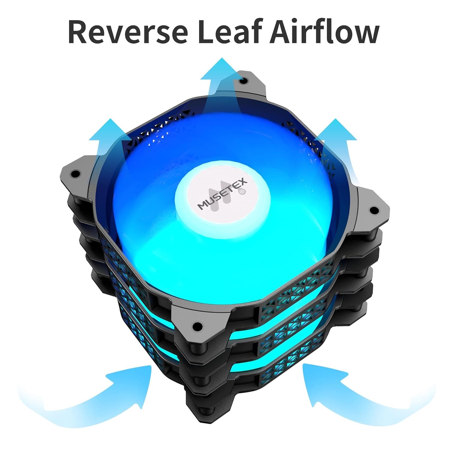MUSETEX 120mm Black ARGB Reverse PC Fans image