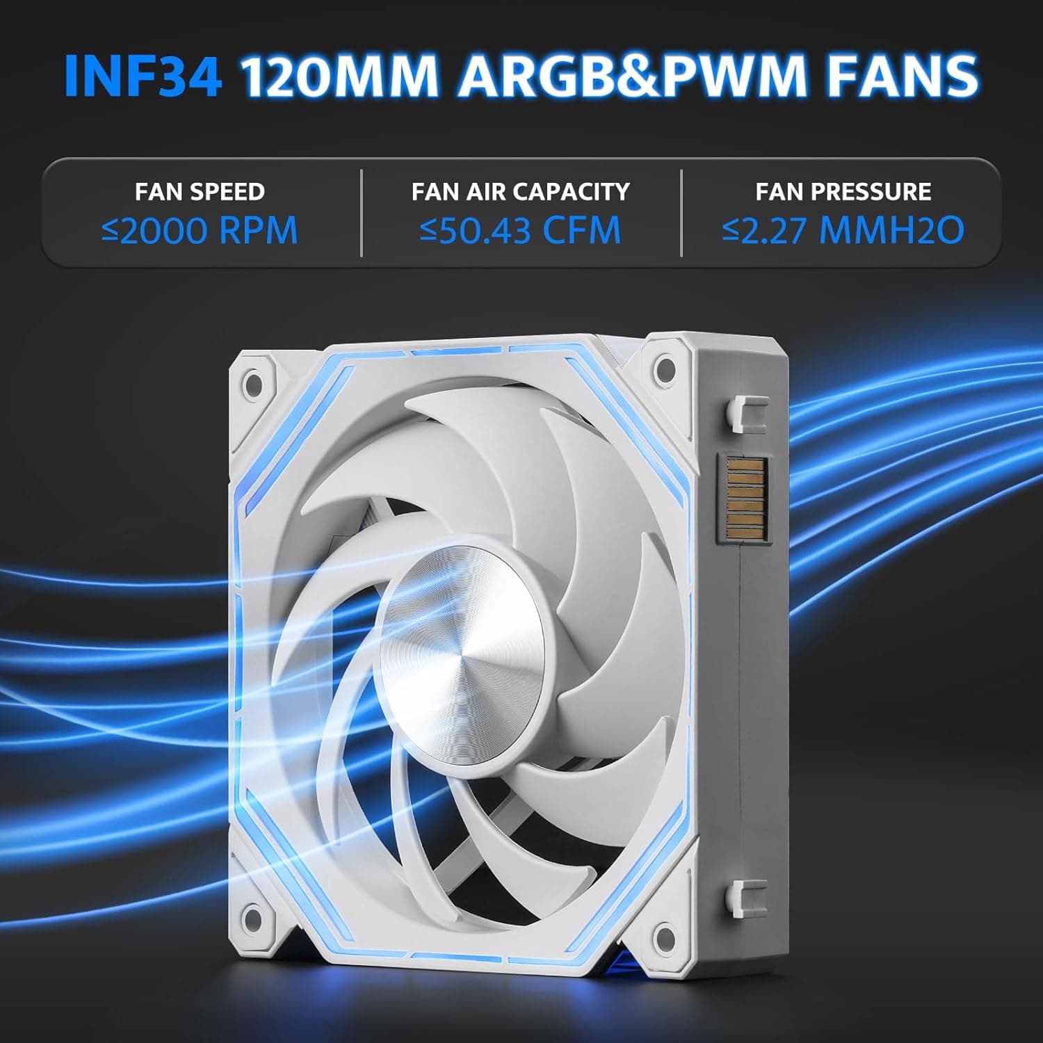 darkFlash INF34 ARGB PWM 120mm White 3-Pack image