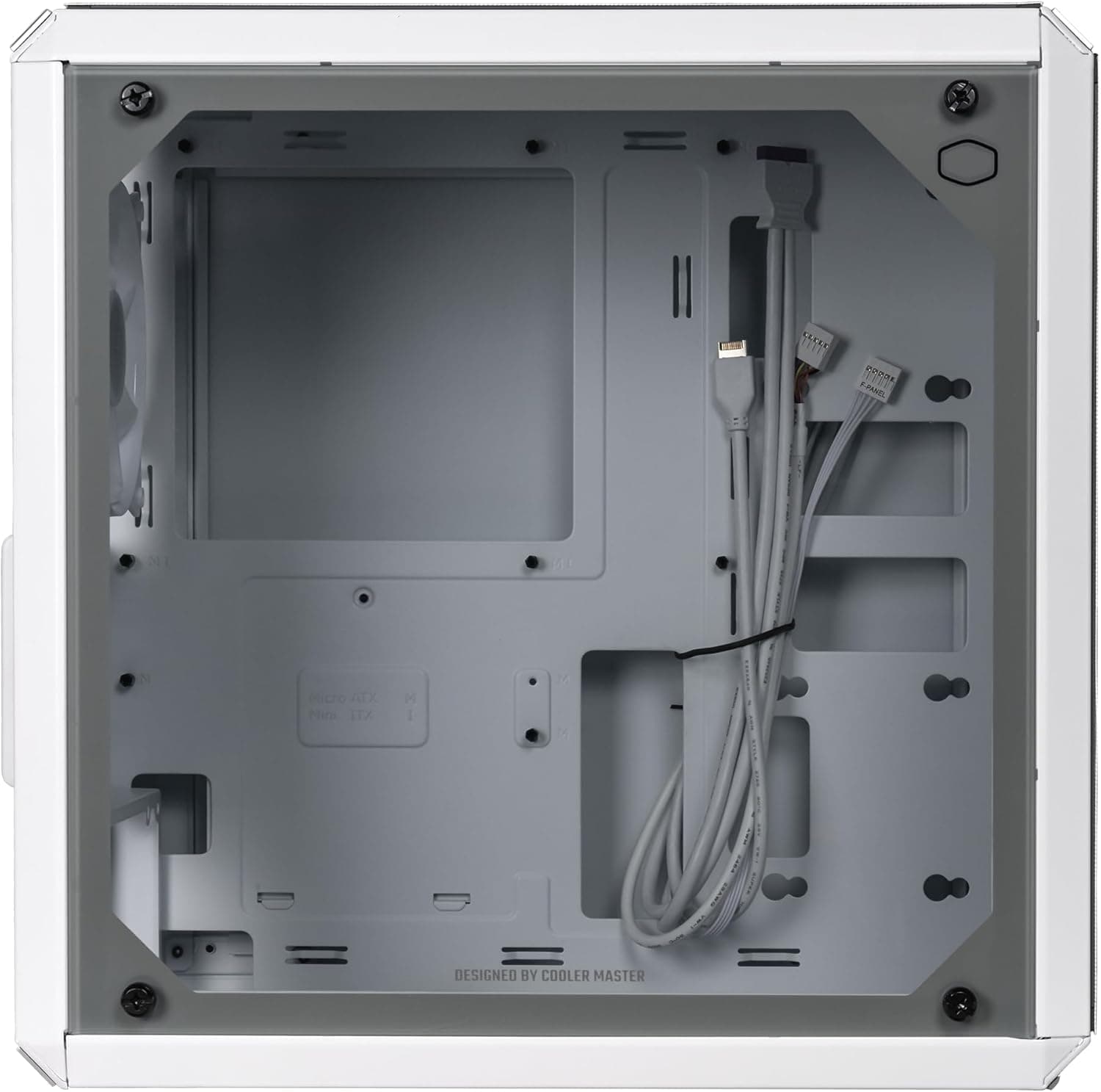 Cooler Master Q300L V2 MicroATX Mini Tower White Tempered Glass Side Panel image