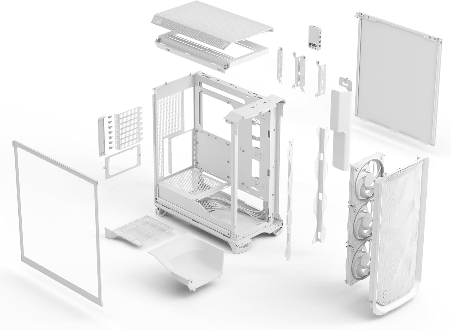 Fractal Design Meshify 3 Ambience Pro RGB White TG Clear Tint image
