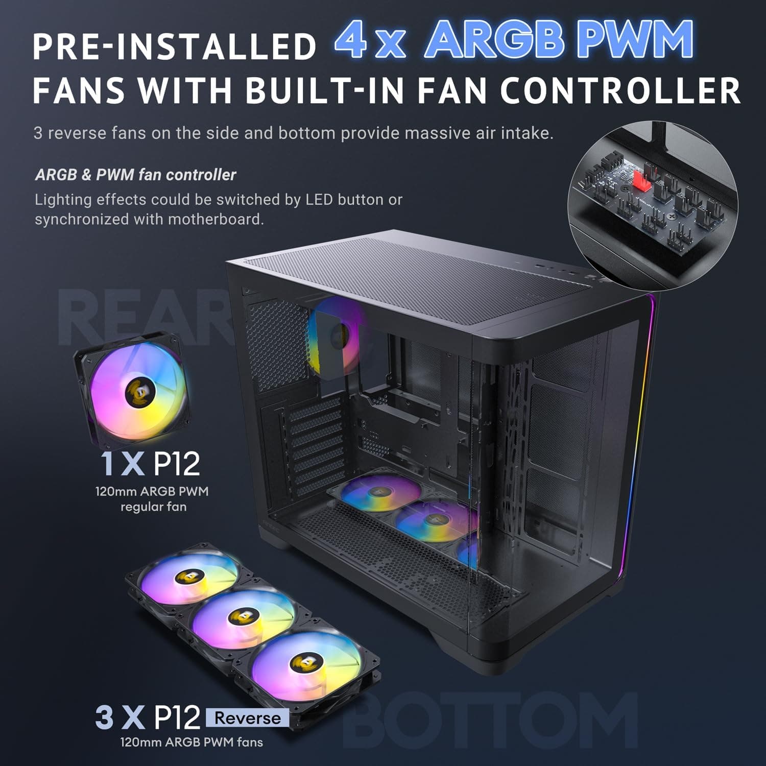 Antec C5 Curve ARGB ATX Mid Tower Black with Tempered Glass Side Panel image