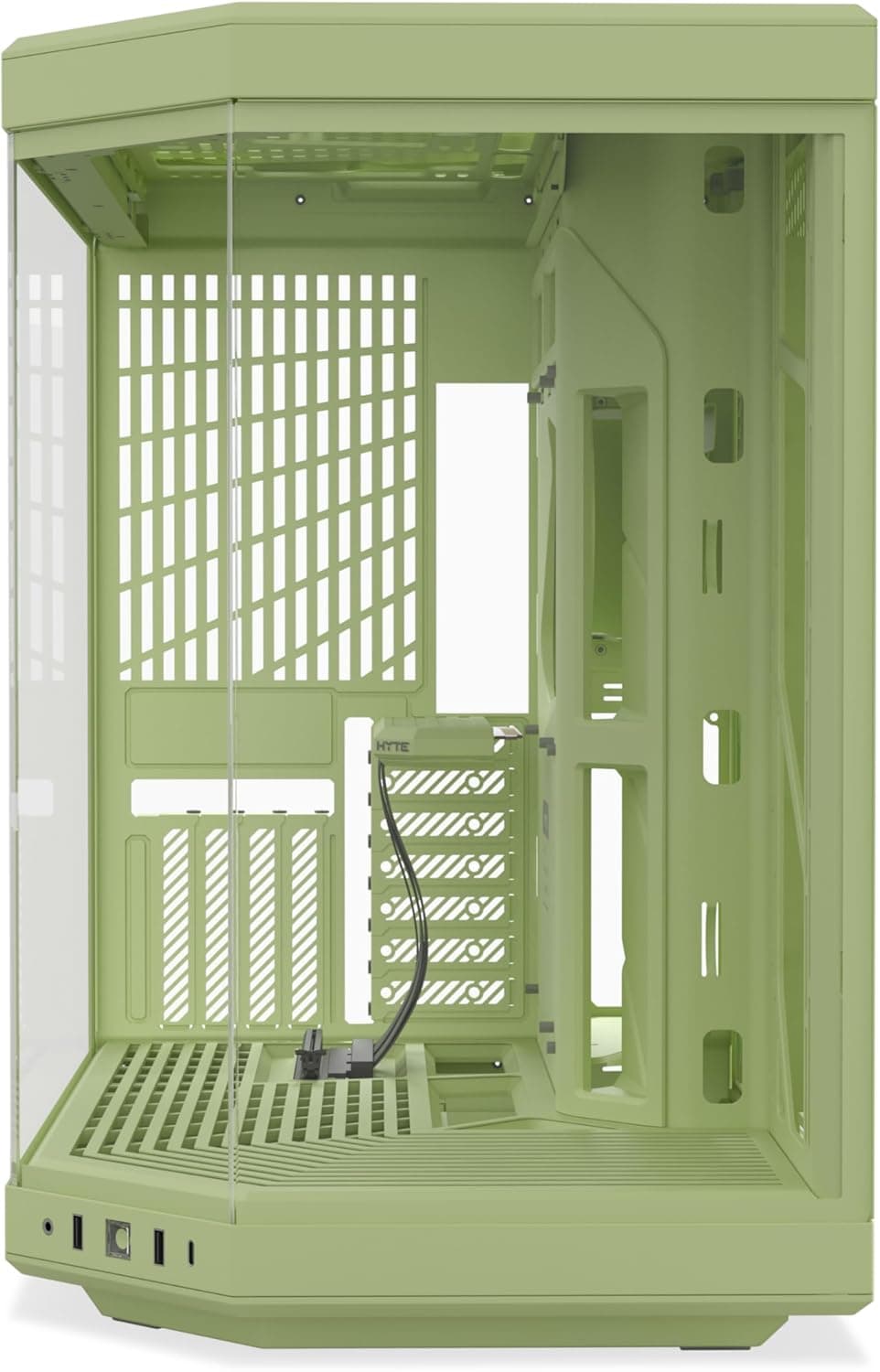 HYTE Y70 ATX Mid Tower Matcha Milk Tempered Glass Side Panel image