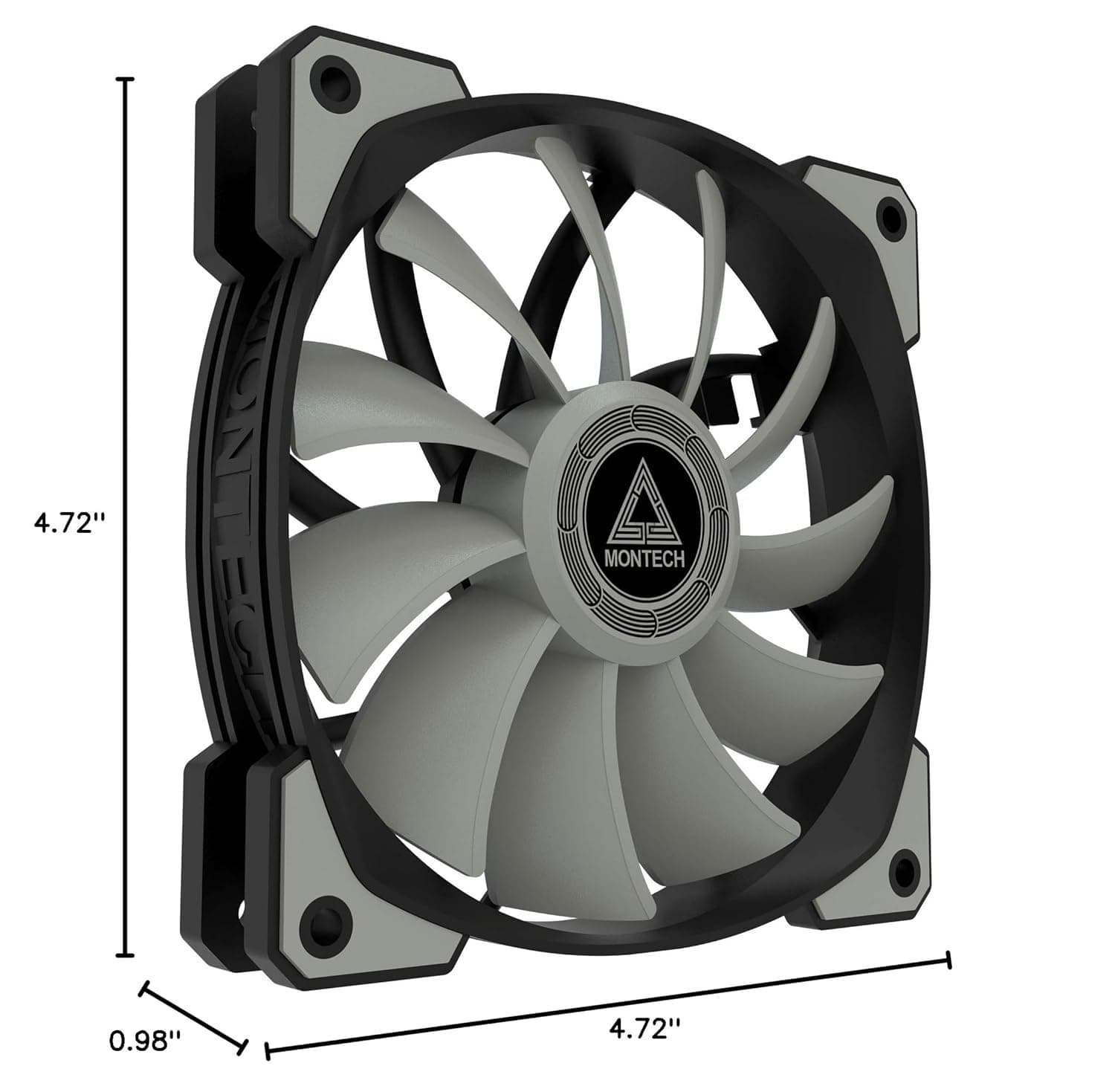 Montech AIR FAN P120 73 CFM 120mm Gray / Black PWM 2-Pack image