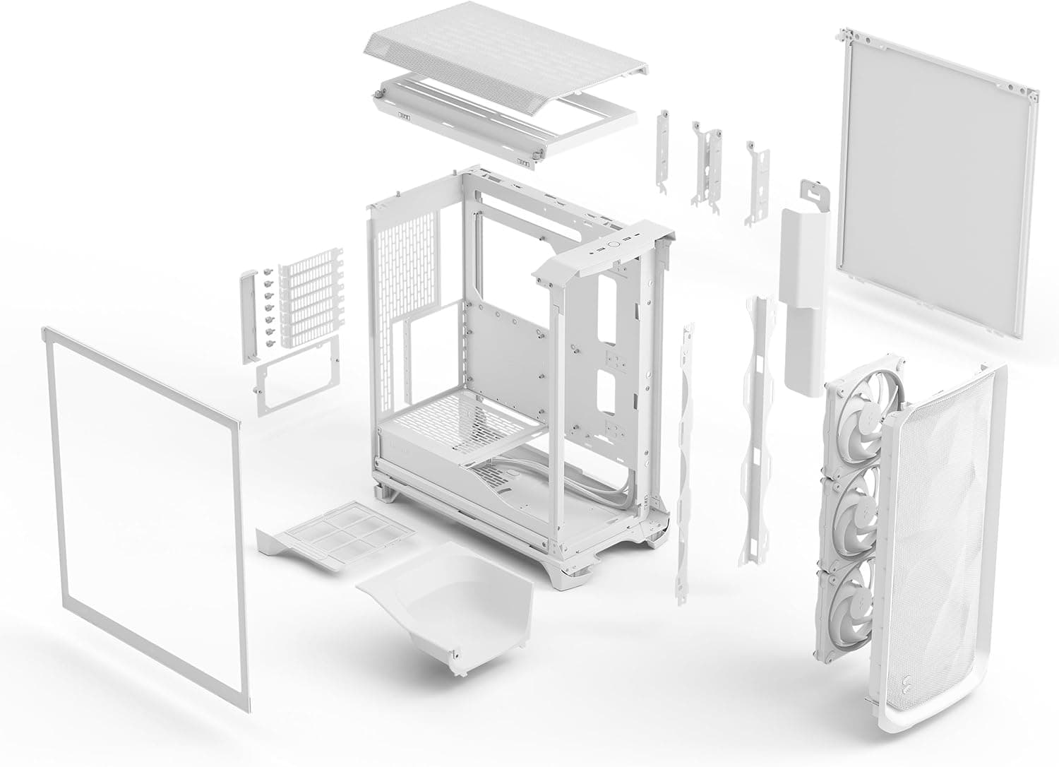 Fractal Design Meshify 3 White RGB TG Clear Tint image