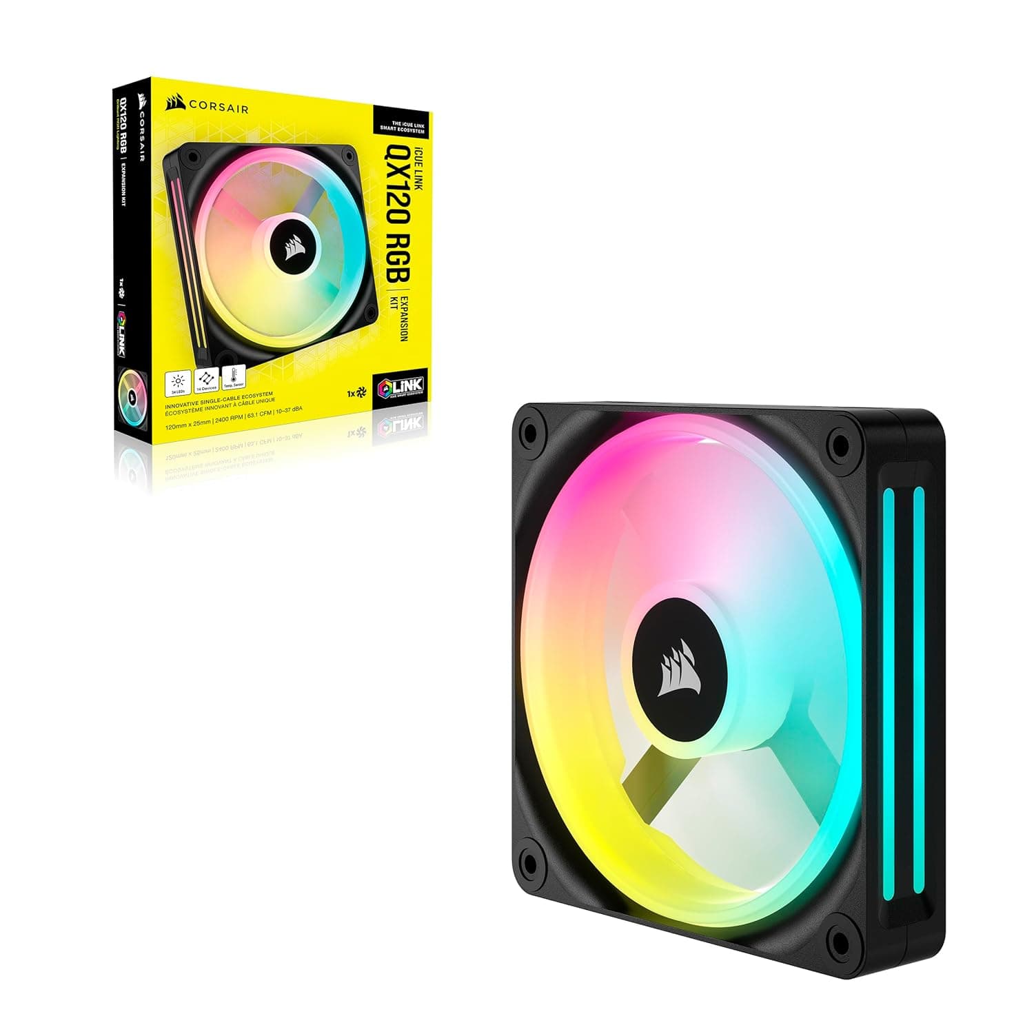 Corsair iCUE LINK QX120 RGB 120mm RGB PWM Black image