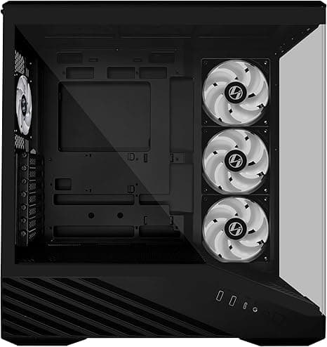 Lian Li Vector V100 ATX Mid Tower Black with 4x ARGB Fans Tempered Glass Side Panel image