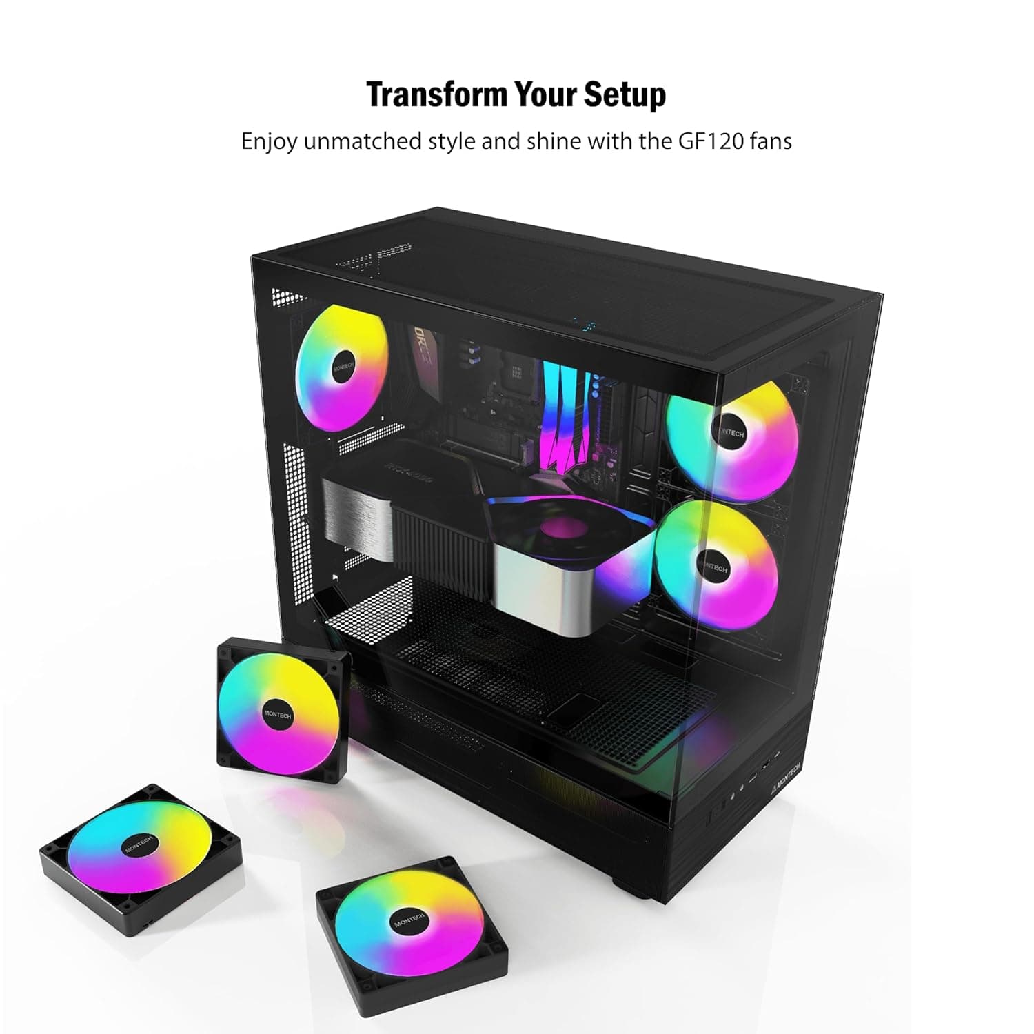 Montech GF120 ARGB PWM 120mm Black 1-Pack image