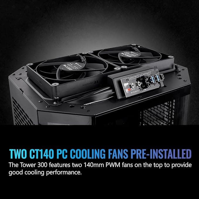 Thermaltake The Tower 300 MicroATX Mini Tower Tempered Glass Side Panel  - Black image