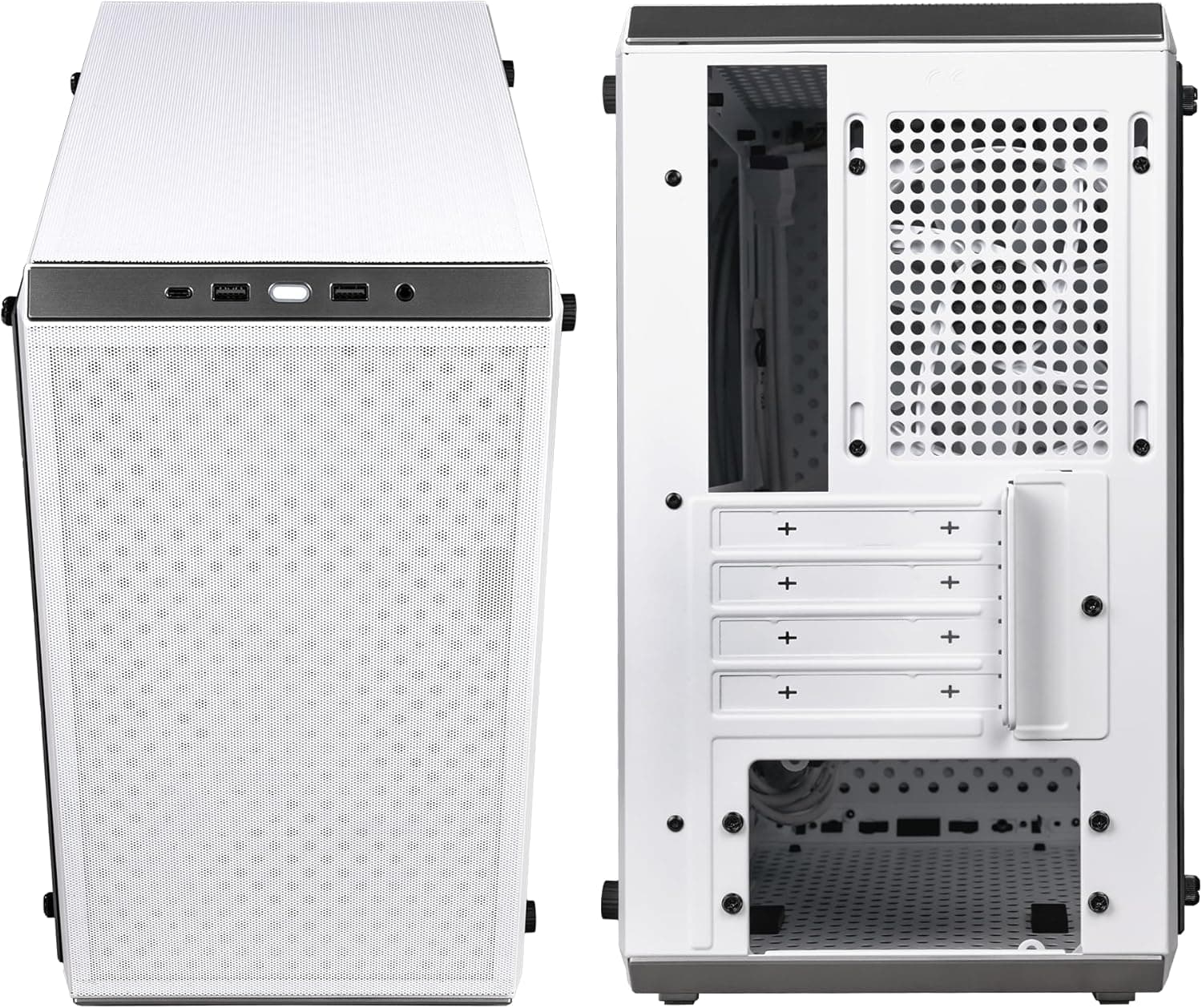 Cooler Master Q300L V2 MicroATX Mini Tower White Tempered Glass Side Panel image