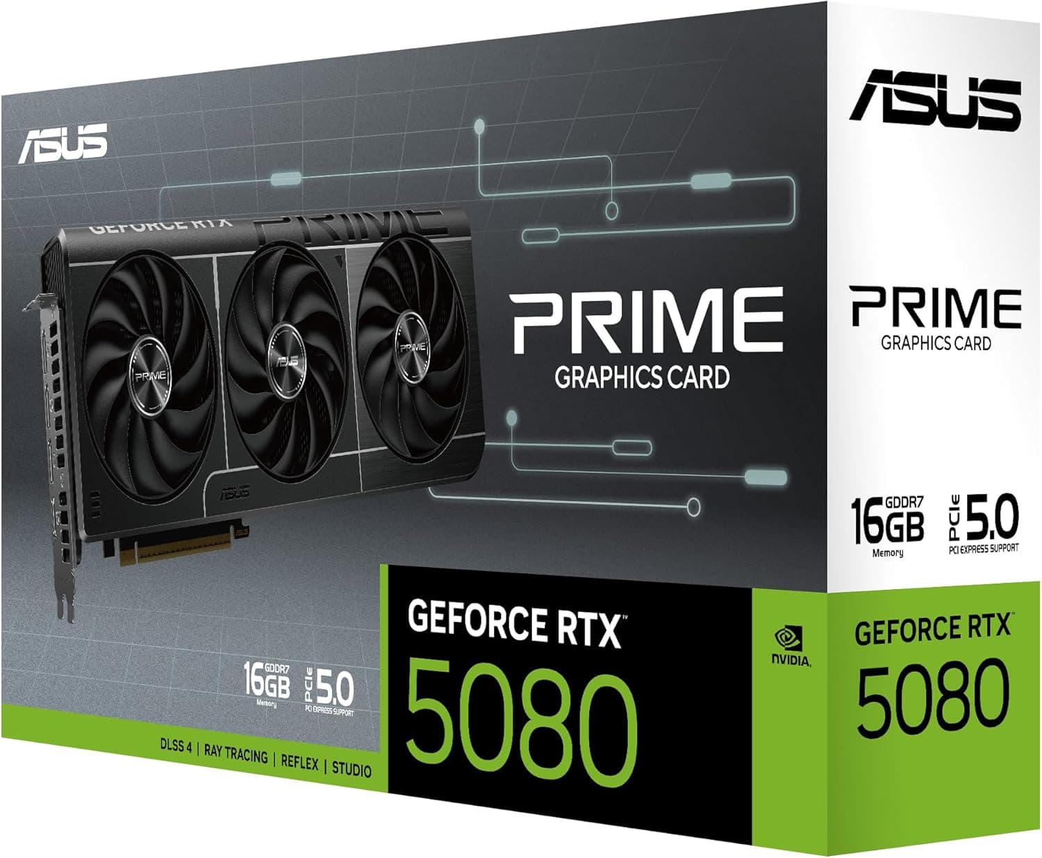 Asus PRIME GeForce RTX 5080 16GB GDDR7 Black / White image